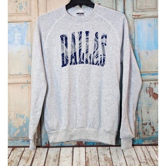 Where Im From Mens Size Small Heathered Gray Dallas Texas Crew Neck Sweatshirt - Picture 1 of 8